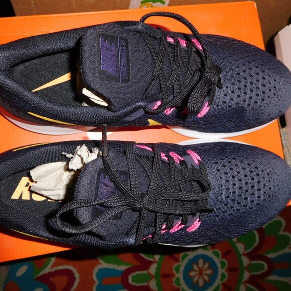 NEW 10M WOMENS NIKE AIR ZOOM PEGAGUS 35 RUNNING SNEAKER GRID IRON BLACK ORANGE - Picture 9 of 10